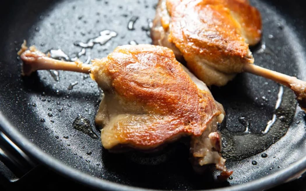 Duck confit in a pan