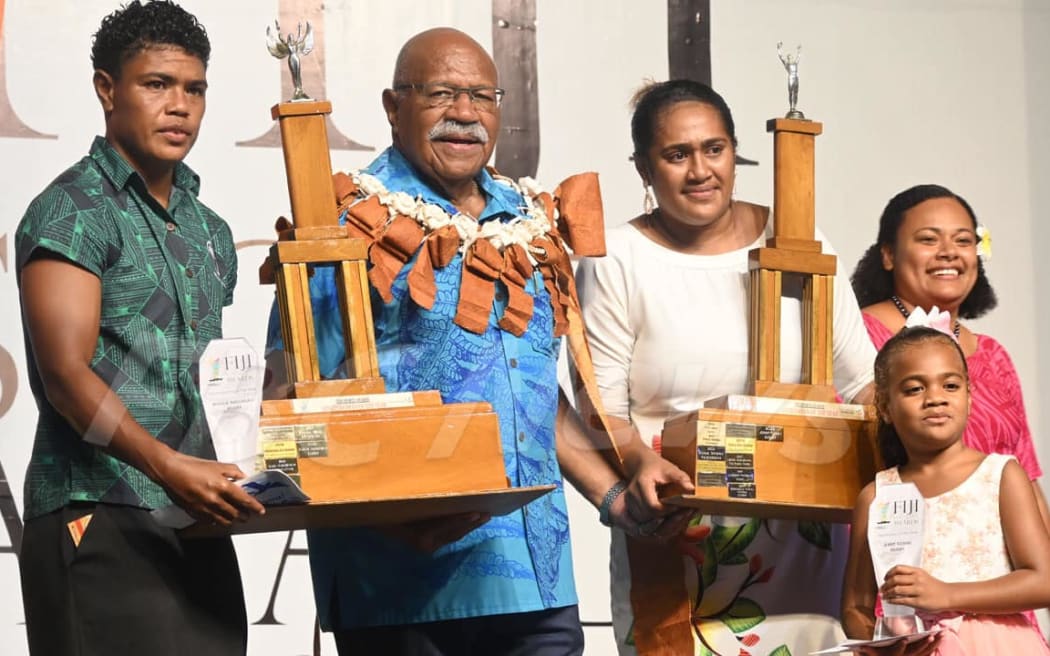 Fijian PM Sitiveni Rabuka (second left) wants to propel Fiji as a sporting hub in the region.