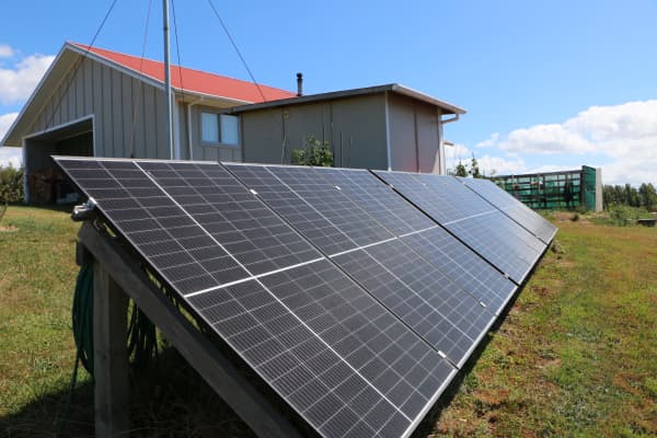 One of the solar panel arrays at Frank and Lisa Cornelissen's Martinborough property.