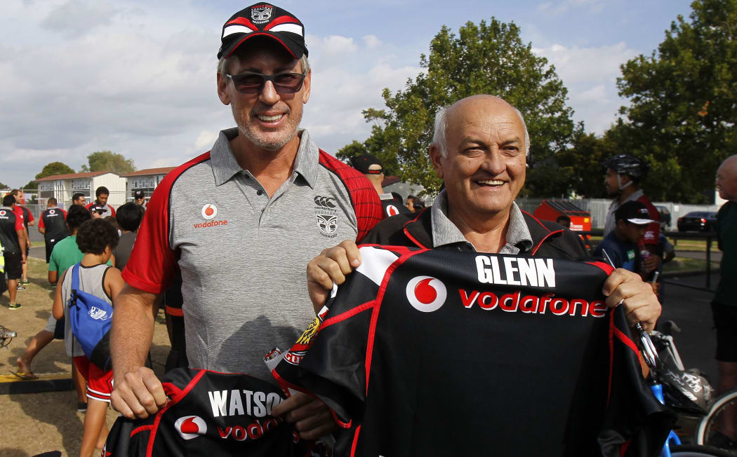In happier times - Warriors owners Sir Owen Glenn (right) and Eric Watson.