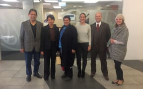 Des Ratima on the left, next to Janet Mason, lawyer