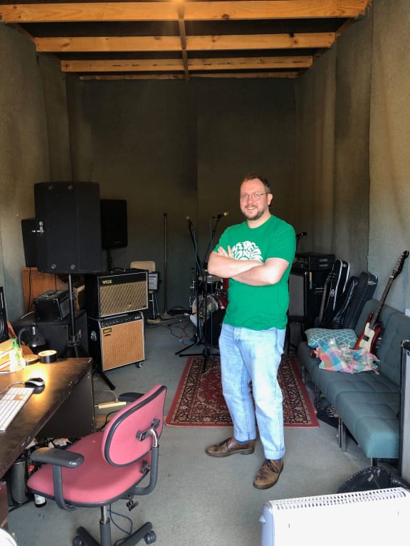 Brian Feary in the Melted Ice Cream practice space