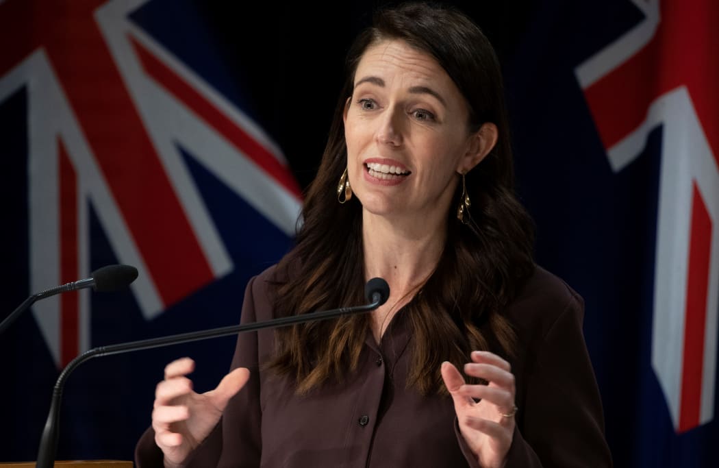 -POOL- Photo by Mark Mitchell: Prime Minister Jacinda Ardern during the post-Cabinet press conference with director general of health Dr Ashley Bloomfield, the Beehive, Parliament, Wellington. 08 November, 2021.