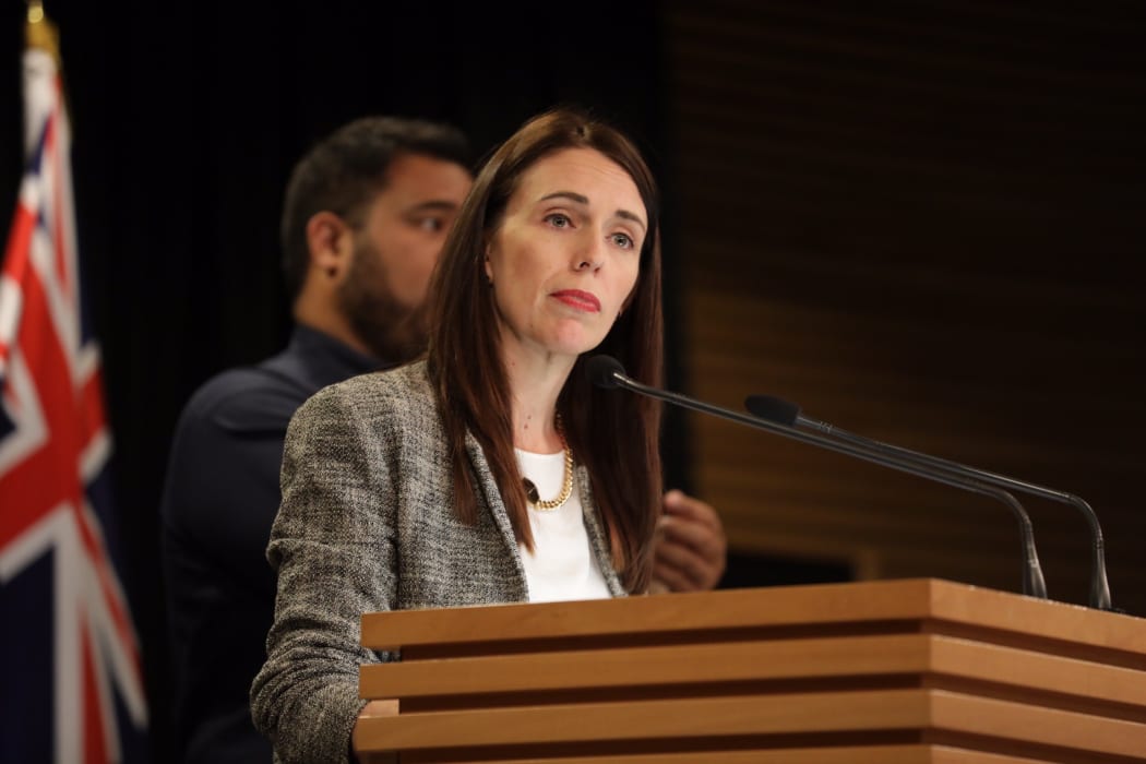Prime Minister Jacinda Ardern at a post-Cabinet briefing.