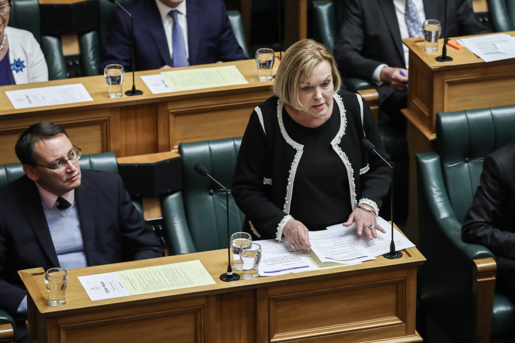 Leader of the Opposition Judith Collins next to her Deputy during the first Question Time of the 53rd Parliament