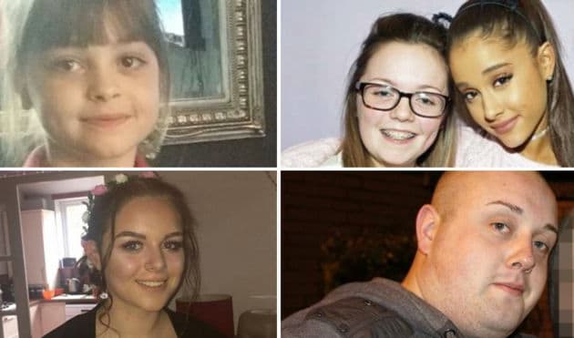 Clockwise from top left: Saffie Roussos, Georgina Callander (left, with Ariana Grande), John Atkinson and Olivia Campbell