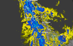 A band of rain is passing over the top of the North Island on 4 June 2025.