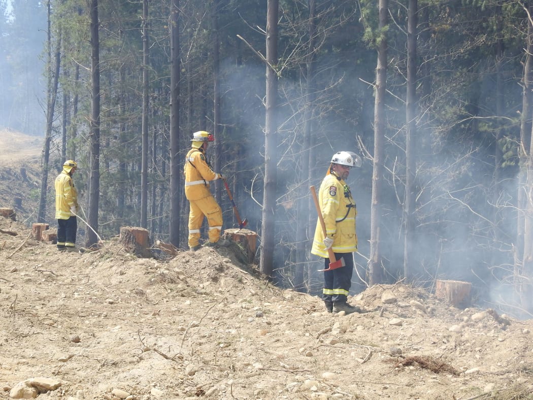 Fire crews fighting the Nelson area fires.