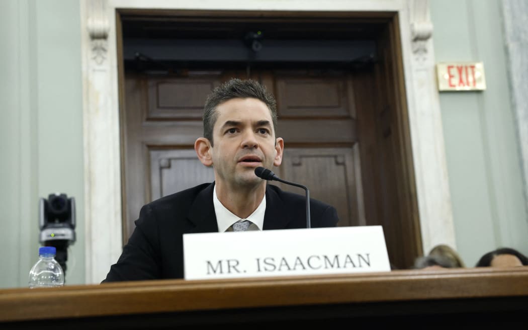 Jared Isaacman, U.S. President Donald Trump's nominee to be National Aeronautics and Space Administration (NASA) Administrator, testifies during a Senate Commerce, Science, and Transportation Committee confirmation hearing in the Russell Senate Office Building on Capitol Hill on April 09, 2025 in Washington, DC. Isaacman, a billionaire entrepreneur and close associate of SpaceX CEO Elon Musk, previously chartered two private astronaut flights to orbit including the all-civilian American "space tourist" Inspiration4 mission.