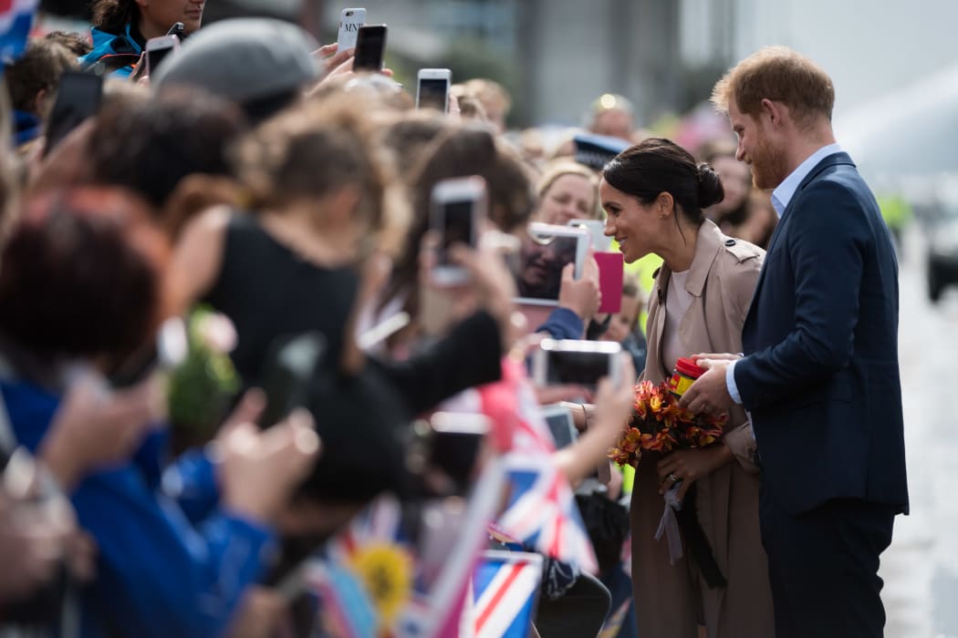 October 30: THE DUKE AND DUCHESS OF SUSSEX'S VISIT TO NEW ZEALAND: Engagement 14. Public Walkabout, Viaduct Harbour, Auckland. October 30, 2018 in Auckland, New Zealand.