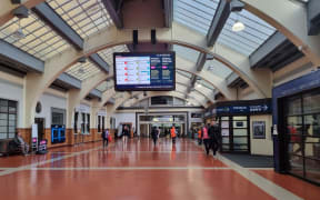 Commuters arriving at Wellington Train Station on the Kapiti line.