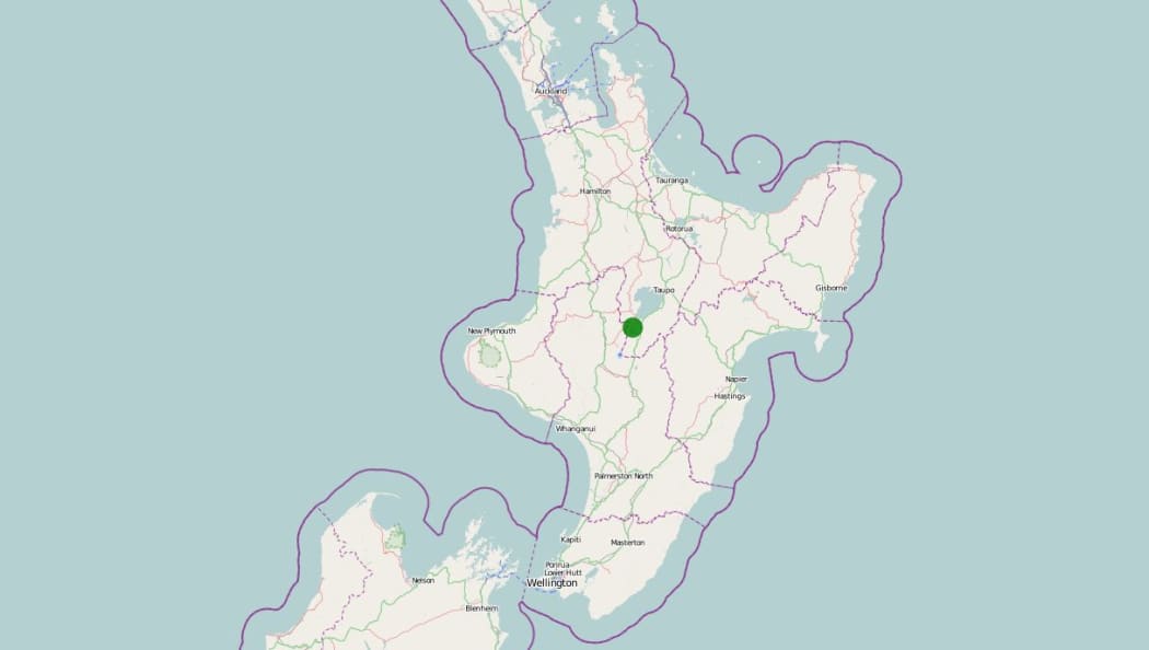 Map showing the epicentre of one of the weaker quakes.