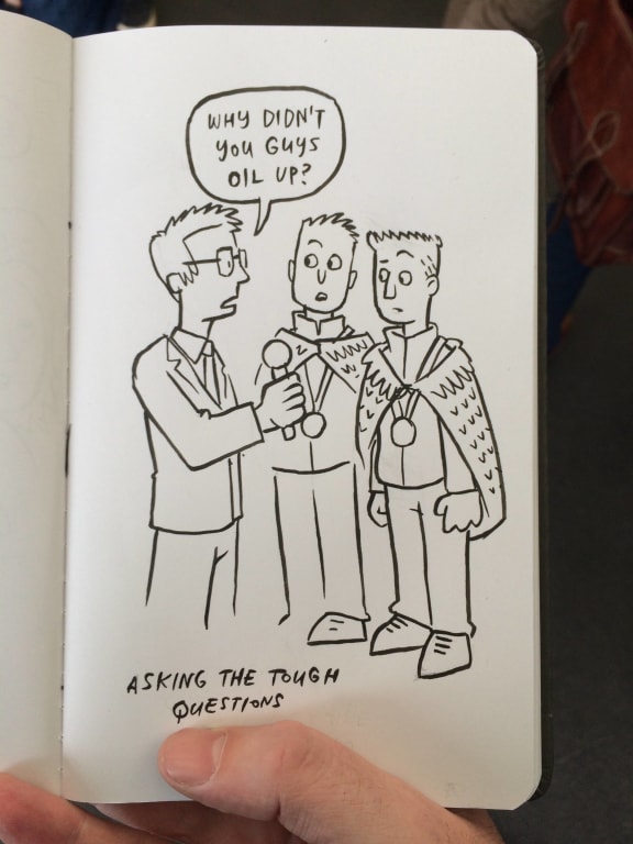 Toby Morris illustrates the Olympians return A Gallery from News RNZ