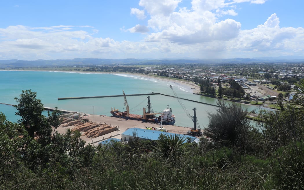 A view of Gisborne Port and the wider Tūranganui-a-Kiwa or Poverty Bay.