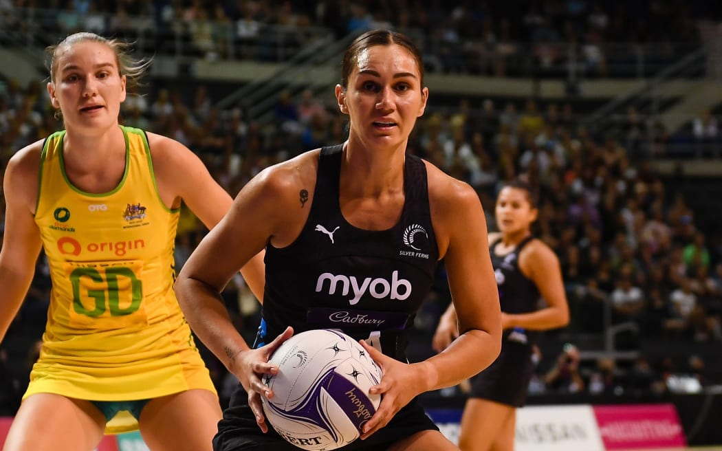 Ameliaranne Ekenasio of the Silver Ferns Constellation Cup 2021.