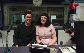 Sing Sing Sing's Reuben Bradley and Lauren Armstrong at RNZ Wellington.