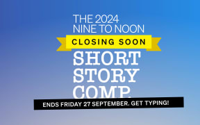 Competition announcement text on a soft gradient background
Text reads ”The 2024 Nine to Noon Short Story Comp. Closing Soon. Ends Friday 29 September. Get typing”