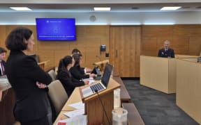 Jane Glover, who is representing the families of those who died, questioning Ken Cooper during the Cyclone Gabrielle Coroner's Inquest.