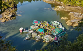 Freedom Cove - the floating complex built by Catherine King and Wayne Adams