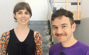 Nell Thomas of the Pyramid Club and Pat Kraus of the Audio Foundation