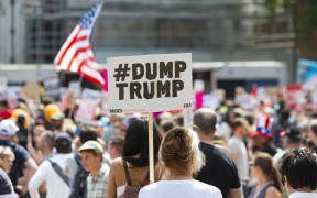 Demonstrators protest against Donald Trump Official visit to the UK.