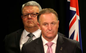 Defence Minister Gerry Brownlee (left) and Prime Minister John Key (right).