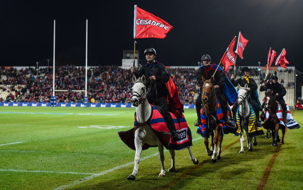 Thee Horsemen during the Super Rugby Quarter Final, Crusaders vs Highlanders.