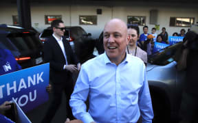 National leader Christopher Luxon thanks supporters in Botany after the 2023 election.