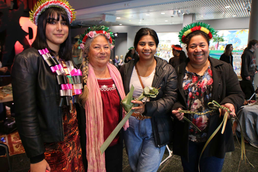 Louisa Humphry (2nd from left) flanked by her granddaughter Isabella Levet ( L) and her great grandniece Tiikan Kabiriera (R) and grandniece Sailosa Kabiriera