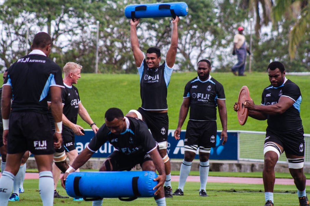 Fiji training at ANZ Stadium ahead of the Pacific Nations Cup.