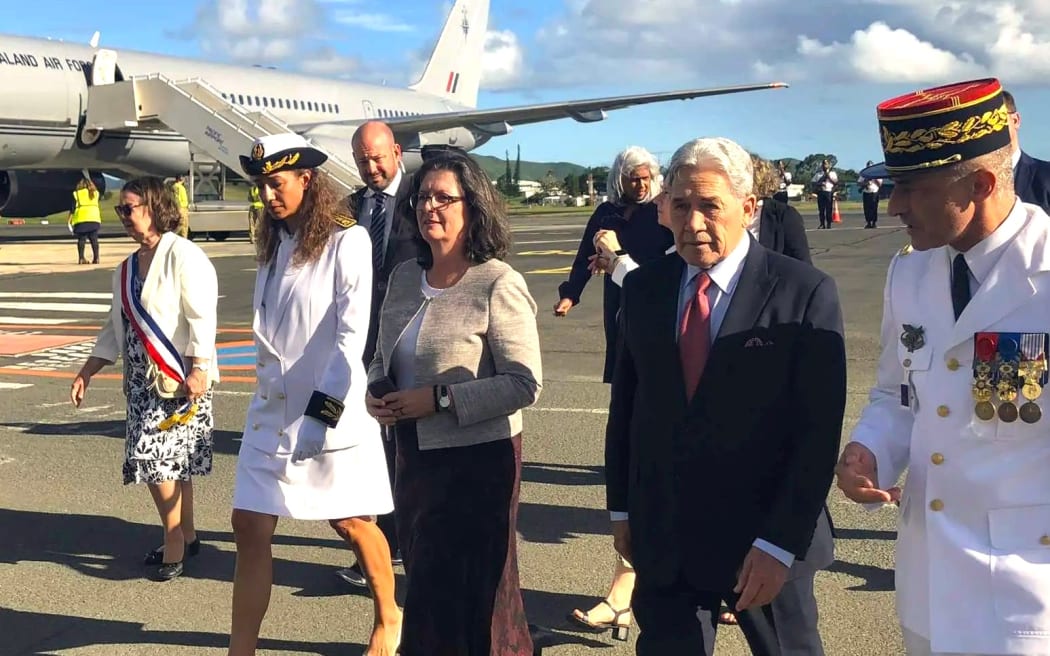 New Zealand deputy Prime Minister Winston Peters welcomed by New Caledonia officials on Thursday 1 May 2025