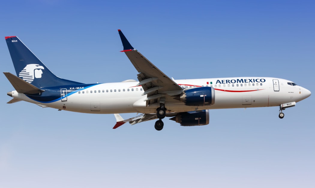 Lima, Peru ? February 1, 2019: AeroMexico Boeing 737-8 MAX airplane at Lima airport (LIM) in Peru. | usage worldwide