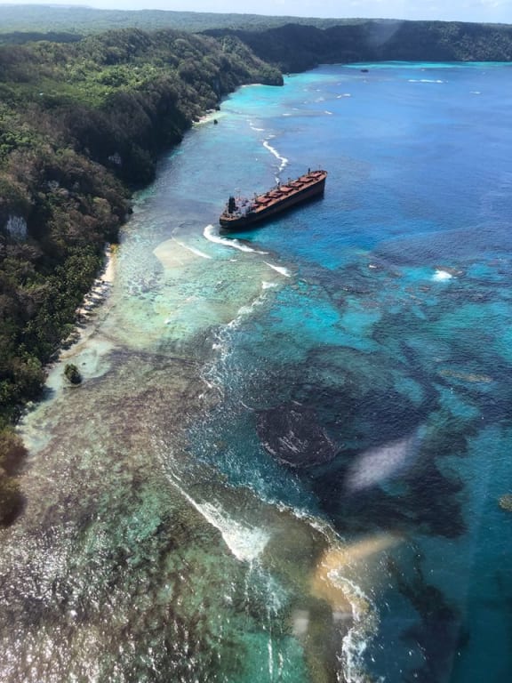 Oil spill from the reef wrecked MV Solomon Trader is spreading up and down the coast of East Rennell.