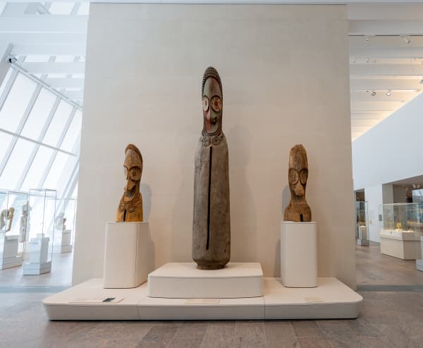 Inside the newly opened Arts of Oceania gallery at the Metropolitan Museum of Art in New York City.