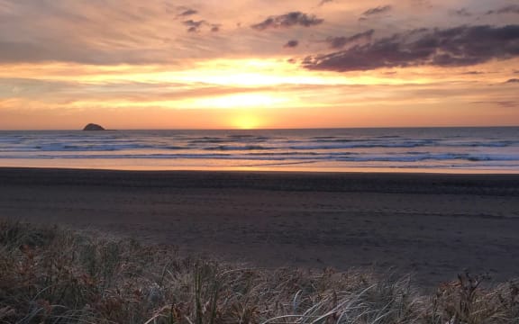Muriwai Beach at sunset