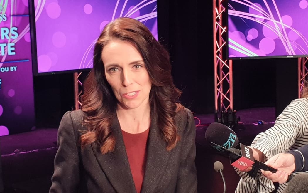 Labour leader Jacinda Ardern after The Press leaders' debate in Christchurch.  6/10/20