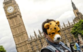 A protest in London's Parliament square against what the demonstrators say is the rise of fascism in the UK since the Brexit vote.