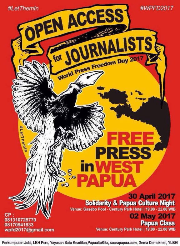Poster calling for press freedom in Indonesia's Papua region, otherwise known as West Papua.