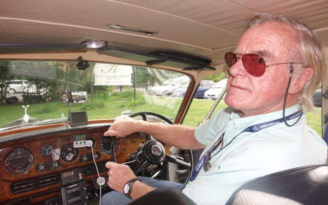 Alastair Caldwell at the wheel.