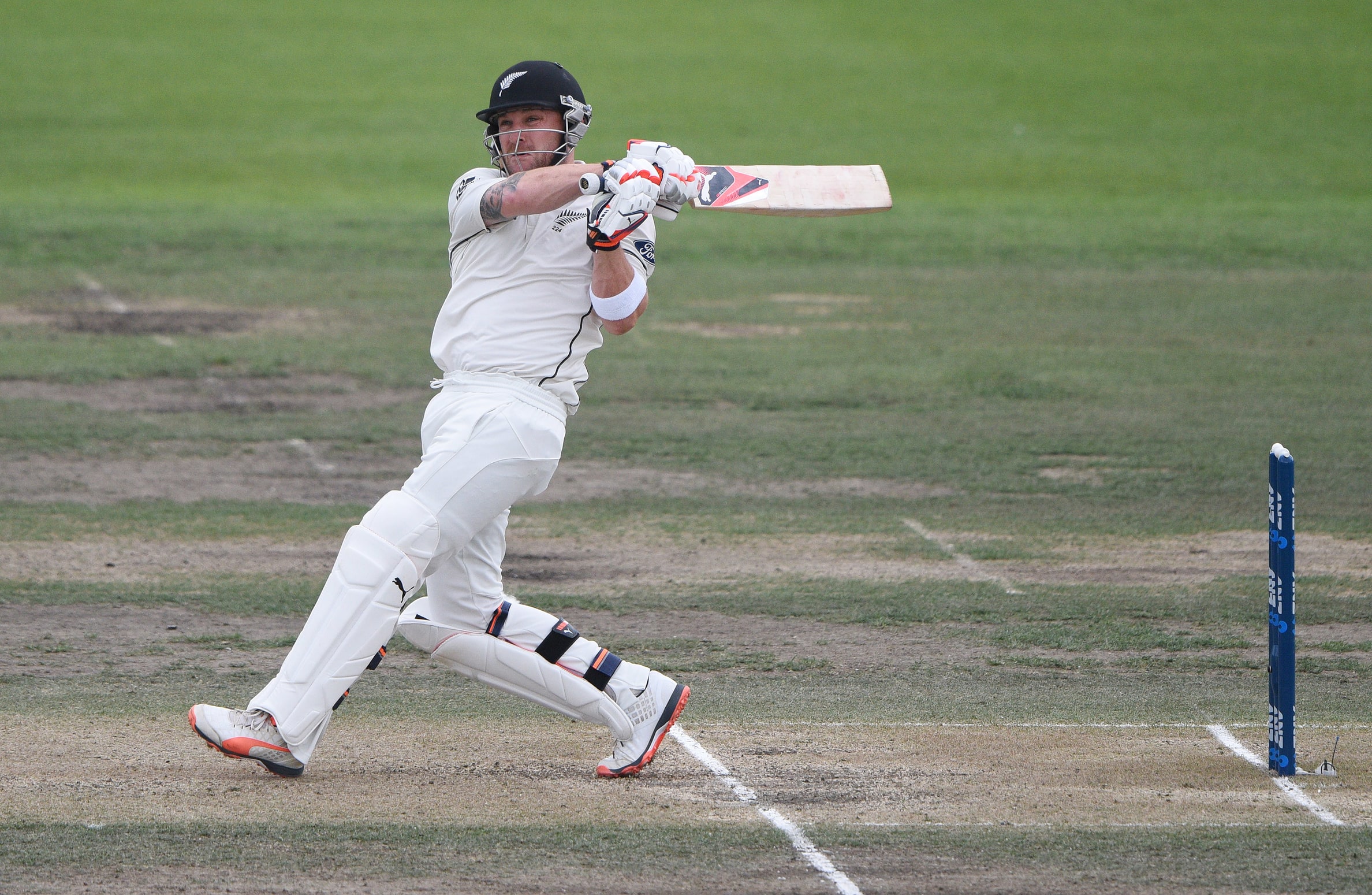 Brendon McCullum batting during his last innings before retirement on Day 3 of the 2nd test match. New Zealand Black Caps v Australia. Hagley Oval in Christchurch, New Zealand. Monday 22 February 2016.