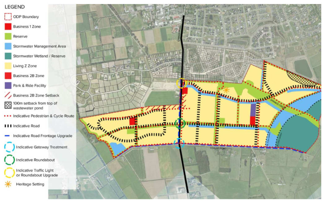 The outline plan for the Lincoln South development.