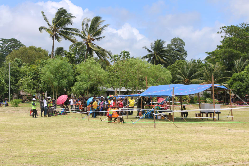 Polling place for Bougainville's independence referendum, Buka.