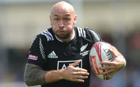 The New Zealand sevens captain DJ Forbes in action in Glasgow.