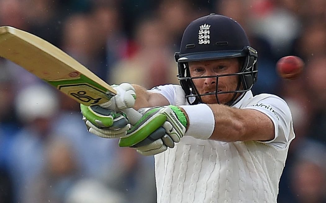 England's Ian Bell plays a shot on the first day of the third Ashes cricket test match.