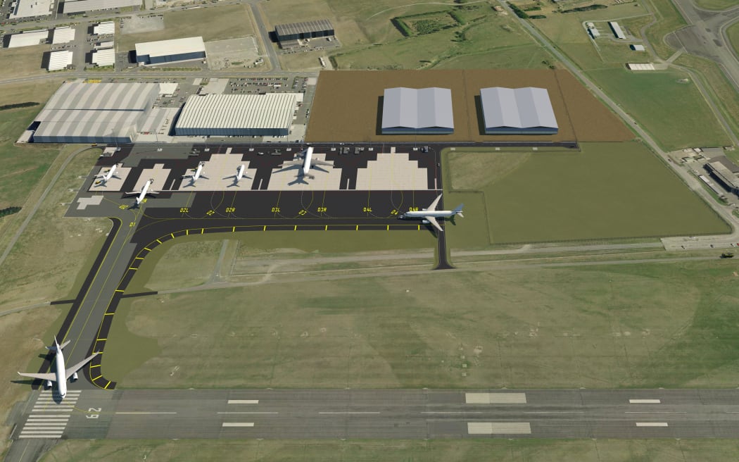 Christchurch Airport's plans to extend its freight aircraft apron.