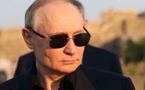 Russian President Vladimir Putin visits the Naryn-Kala fortress in Derbent in Russia's Republic of Dagestan on 28 June 2023.