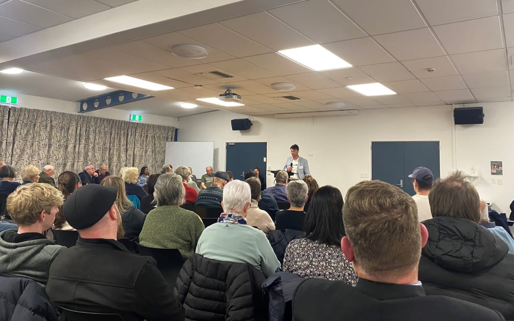 Selwyn at-large candidate Sam Wilshire told the crowd at the Rolleston Community Centre he is proposing that councillors and the chief executive should refund their salaries to match any rate rise over inflation.