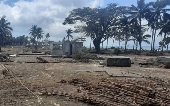 Debris on a beach in Nuku'alofa, Tonga.