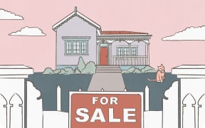 Stylised illustration of house for sale