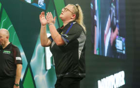 Beau Greaves reaction to missing a shot during the 2025/26 Paddy Power World Darts Championship on 19 December 2025 at Alexandra Palace in London, England - Photo Shane Healey / ProSportsImages / DPPI (Photo by Shane Healey / ProSportsImages / DPPI via AFP)